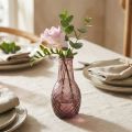 Mini vaasje van paars glas, bloemenvaasje van glas met diamanten, Ø6cm H12cm | Floristik24.nl