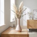 Moderne decoratieve metalen vaas in lichtroze, 19,5 cm; design sierkan, 38,5 cm hoog, voor droogbloemen | Floristik24.nl