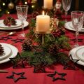Strooidecoratie kerststerren zwart glitter Ø4cm 120 st | Floristik24.nl