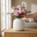 Bloemenvaas, keramische vaas, decoratieve vaas wit Ø22cm H22,5cm | Floristik24.nl