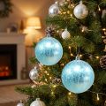 Kerstbal kunststof blauw-turkoois Ø8cm 2st | Floristik24.nl
