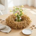 Boho decoratieve krans, vlas decoratieve krans, natuurlijke krans, droog, Ø28cm | Floristik24.nl