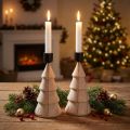 Stokkaarshouder houten decoratie kerstboom naturel H16cm 2 stuks | Floristik24.nl