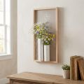 Houten wanddecoratie met keramische vazen H35cm landelijke stijl | Floristik24.nl
