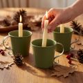 Stokkandelaar vintage kopje metaal decoratie groen Ø9,5cm H8cm 3st | Floristik24.nl