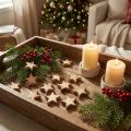 Strooidecoratie Kerststerren gevlamde houten sterren Ø4cm 24 st | Floristik24.nl