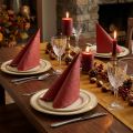 Servetten Bordeaux Reliëf Ornamenten 33x33cm 15st | Floristik24.nl