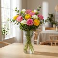 Bloemenvaas, glazen vaas, kaarsglas, glazen lantaarn Ø11,5cm H23,5cm | Floristik24.nl