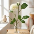 Dahlia kunstbloemen crème groen 2 bloemen 60cm | Floristik24.nl