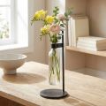 Siervaas Sierfles met metalen standaard zwart Ø16cm | Floristik24.nl