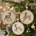 Hanger met hert, decoratie medaillon, houtdecoratie, Advent Ø9.5cm 6st | Floristik24.nl