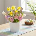 Bloemenstok Kleurrijke Konijn Houten Decoratie Pasen 6cm 12 st. | Floristik24.nl