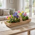 Houten mand met handvat, paulowniahout, 56 × 16 cm, hoogte 16 cm | Floristik24.nl