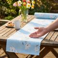 Decoratieve stof bloemen blauw 30cm x 3m | Floristik24.nl