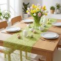 Deco fleece Sizoweb tafelloper lime groen 30cm 5m | Floristik24.nl