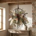 Metalen kroon om op te hangen roestbruin Ø31cm H31cm | Floristik24.nl
