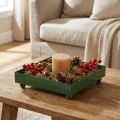 Decoratieve schaal vierkant metalen schaal groen 15×15cm 2 stuks | Floristik24.nl