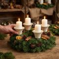 Kandelaar met puntige bloemvorm, crèmekleurig, 11 cm, 4 stuks | Floristik24.nl