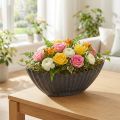 Plantenschaal met groeven, plantenboot, antraciet, 24 cm | Floristik24.nl