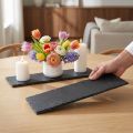 Leisteen plank lang, decoratief dienblad natuursteen 40×13cm 2st | Floristik24.nl