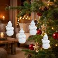 Sneeuwpop wit met mica als hanger 4,5cm 12st | Floristik24.nl