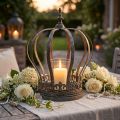 Kroon als lantaarn, kaarsdecoratie, metalen kroon antiek look H28cm Ø21cm | Floristik24.nl