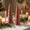 Tafeldecoratie kerstboom honingraatpapier Abrikoos Goud H30cm 2 st | Floristik24.nl