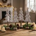 Kerstboomversiering vilt ster hart beige rood H21cm 4 stuks | Floristik24.nl