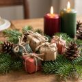 Papieren geschenkdoosjes miniset, rood-groen-naturel, 2,5x3 cm 18 stuks - Kerstdecoratie | Floristik24.nl