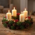 Adventskrans, dennenkrans met natuurlijke &amp; kunstmatige dennenappels, groene deurkrans Ø30cm, kerstversiering | Floristik24.nl