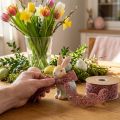 Fluwelen lint Paaseieren sierlint Pasen oudroze 40mm 5m | Floristik24.nl
