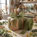 Jute lint rasterlint decoratief lint in groen olijfgroen 5cm 40m | Floristik24.nl