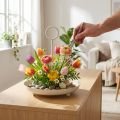 Decoratieve metalen schaal met handvat voor een modern woonkamerinterieur en tafeldecoratie, 31 cm. | Floristik24.nl