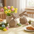 Paashaasje beeldje lente dieren decoratie voor woonkamer en tafel 18 cm 6 stuks | Floristik24.nl