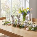 Decoratief Konijn Zilver – Modern Paasfiguur van metaal voor stijlvolle lentedecoratie 11cm 3 st. | Floristik24.nl