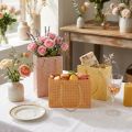 Cadeauzakjes geweven papier vanille oranje roze 20×10×10cm 6st | Floristik24.nl