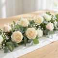 Decoratieve rozen crème kunstrozen houten rozen Ø7,5cm 12 stuks | Floristik24.nl