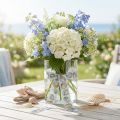 Cadeaulint maritieme decoratie schelpen blauw 25mm 15m | Floristik24.nl