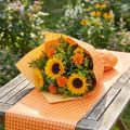 Manchetpapier 37,5cm Lichtoranje Ruit 100m | Floristik24.nl
