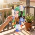 Windgong Capiz schelpen Maritieme decoratie hanger Ø14,5cm 55cm | Floristik24.nl
