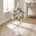 Kranshouder Shabby Chic Wit Kransstandaard Metaal 4 Haken H76cm | Floristik24.nl