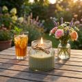 Geurkaars in glas Citronella kaars olijfgroen H11,5cm | Floristik24.nl