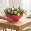 Sierpot plantenbak roze 39cm x 12cm H13cm | Floristik24.nl