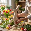 Houten Konijn Lente Pasen Decoratie Decoratief Konijn H25cm | Floristik24.nl