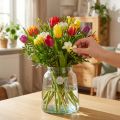 Bloemenvaas glas helder glas vaas tafeldecoratie Ø18cm H22cm | Floristik24.nl