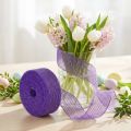 Paars jute lint, 5 cm breed, 40 m lang | Floristik24.nl