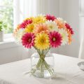 Kunstboeket gerbera's voor een frisse en onderhoudsvriendelijke decoratie, 47 cm, 32 stuks. | Floristik24.nl