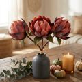 Decoratieve Protea kunstbloemen rood-oranje 34cm 3st | Floristik24.nl