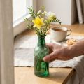 Mini vaas glazen flesvaas bloemenvaas groen Ø6cm H17cm | Floristik24.nl