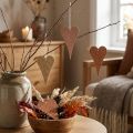 Hangende deco hartjes om op te hangen oranje/geel 10cm 6st | Floristik24.nl